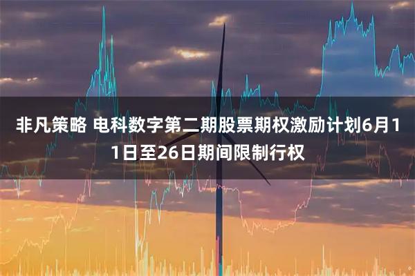 非凡策略 电科数字第二期股票期权激励计划6月11日至26日期间限制行权