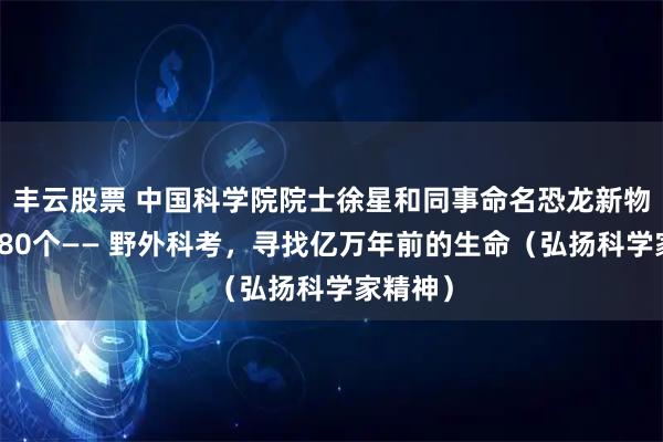 丰云股票 中国科学院院士徐星和同事命名恐龙新物种超过80个—— 野外科考，寻找亿万年前的生命（弘扬科学家精神）